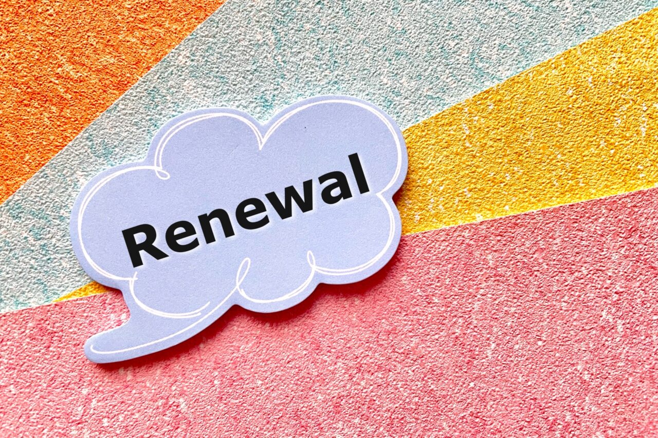 Renewalと書かれた吹き出し